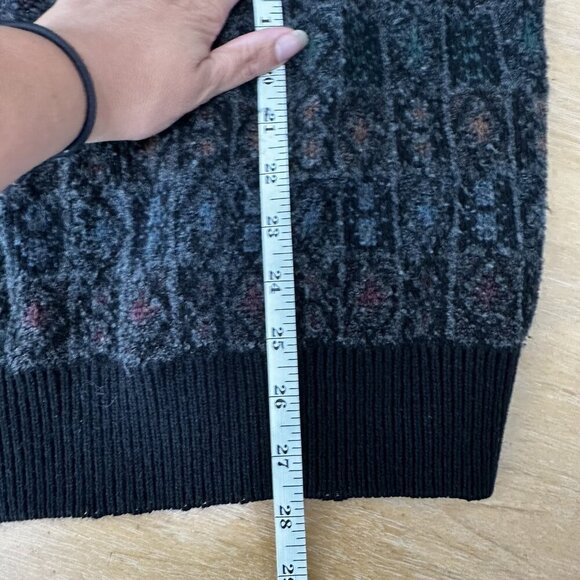 Vtg Jantzen Sweater Mens L Black Multicolor Textured Knit‎ Crewneck Grunge 90s - Picture 10 of 10